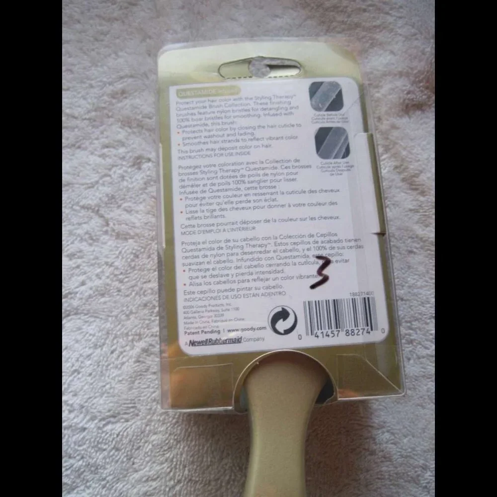 Goody Styling Therapy Protect + Color Blonde Light Brown QUESTAMIDE Hair Brush